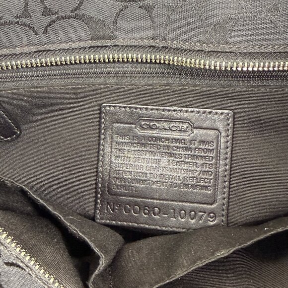 Vintage Y2K Coach Legacy Black Signature C Canvas Tote Leather Trim Handbag - Picture 11 of 11